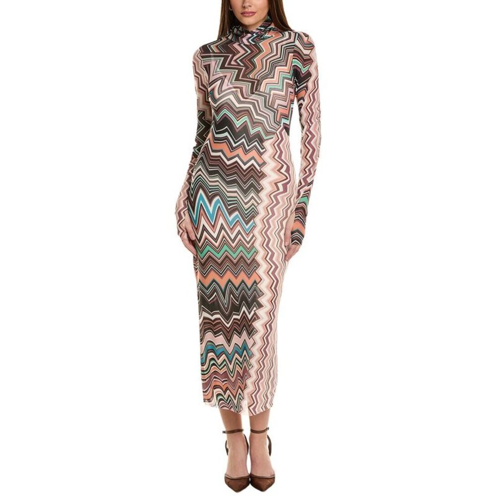 AFRM Vibrant Zigzag Long Sleeve Dress